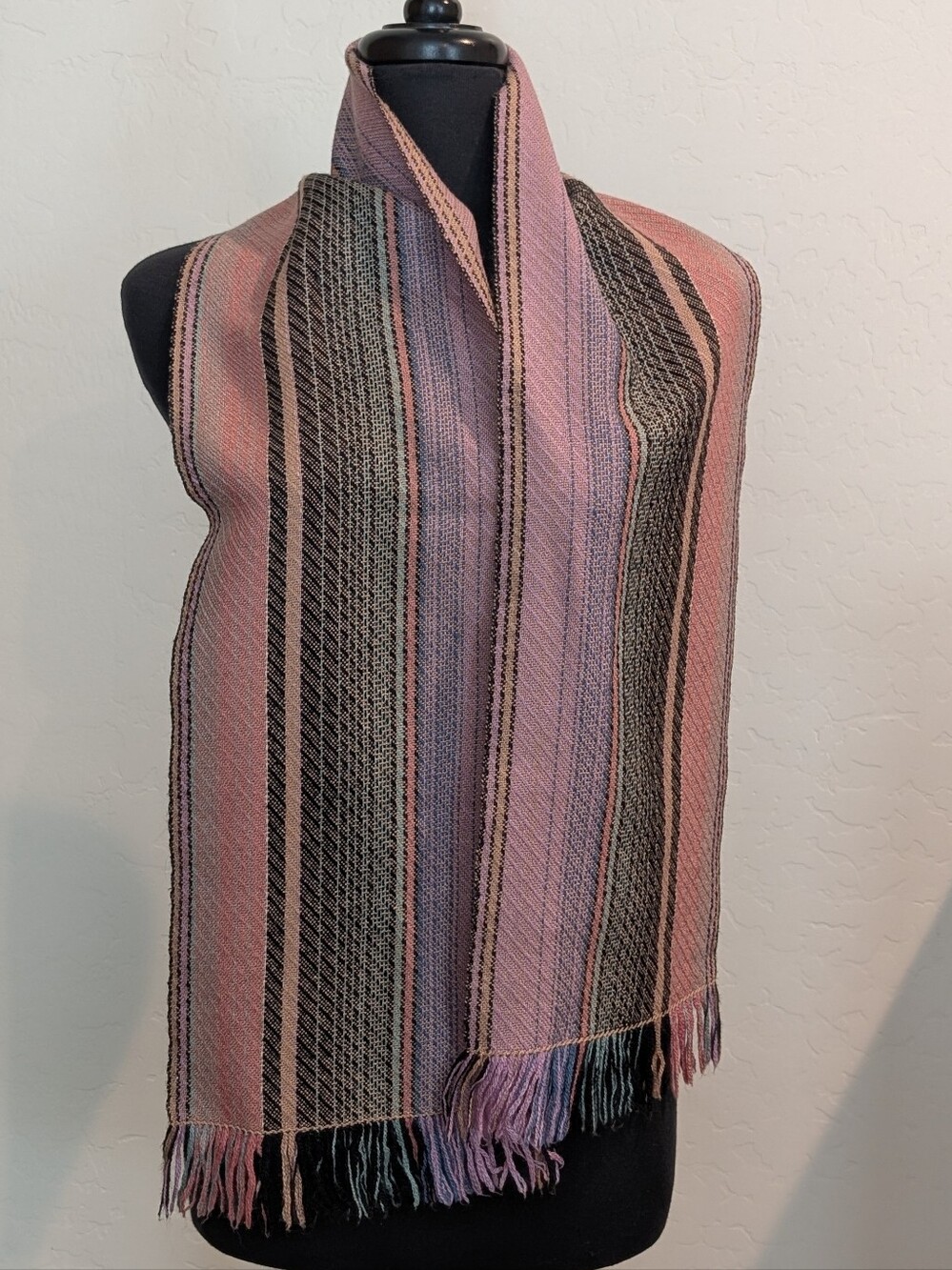 Leslie Killeen Fall Autumn Multi Color Wool Blend 56" Scarf